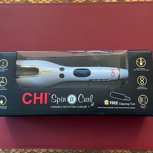 Chi *** WHITE*** New in Box  Spin N Curl Ceramic Rotating Curler 1”  SPECIAL ED